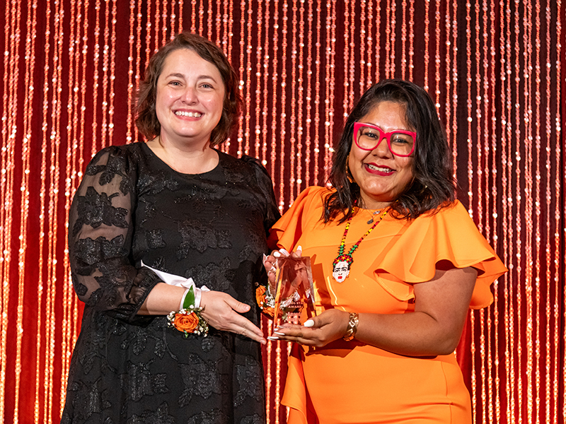 Rising Star awardee Amanda Sandoval with Dean Melinda Cro