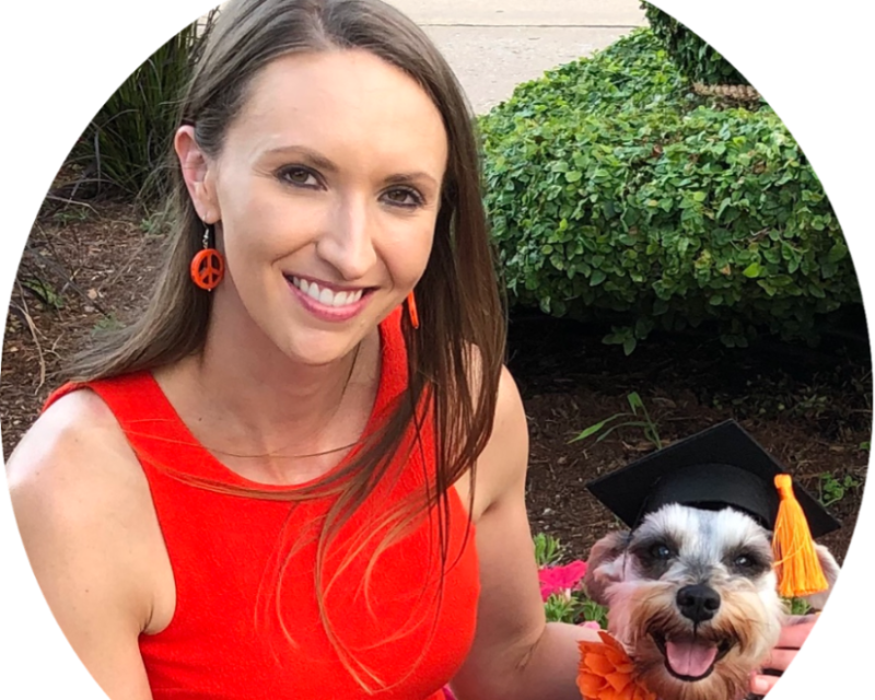Dr. Rachel Schmitz with Pete's Pet Posse dog Lucy