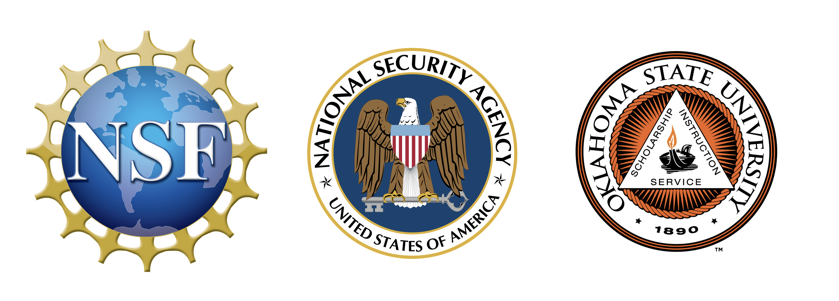 Logos of the National Science Foundation, National Security Agency, and Oklahoma State University displayed side by side