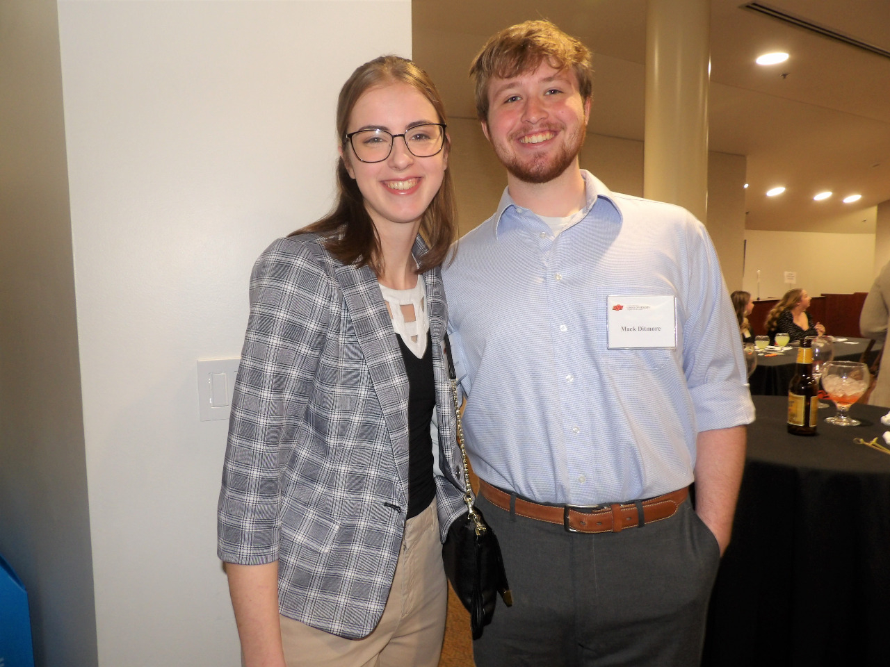 Mr. Mack Ditmore and Ms. Jordan Wegele smiling for a photo together. Mr. Mack Ditmore and Ms. Jordan Wegele smiling for a photo together.