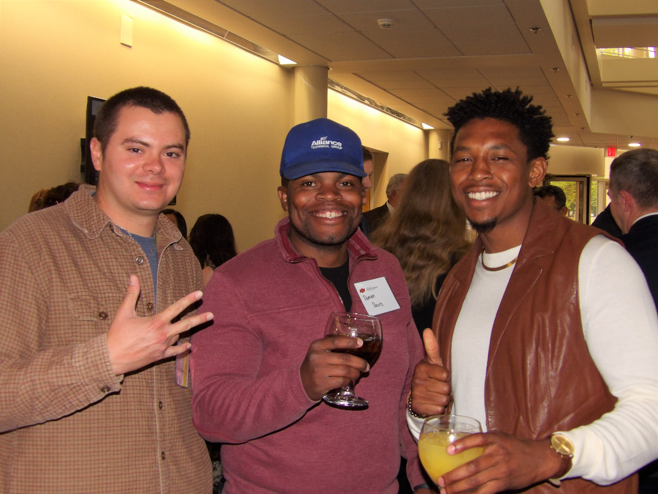 Mr. Mason Martinez, Mr. Damien Davis and Mr. Jordon Massey smiling for a picture together. Mr. Mason Martinez, Mr. Damien Davis and Mr. Jordon Massey smiling for a picture together.