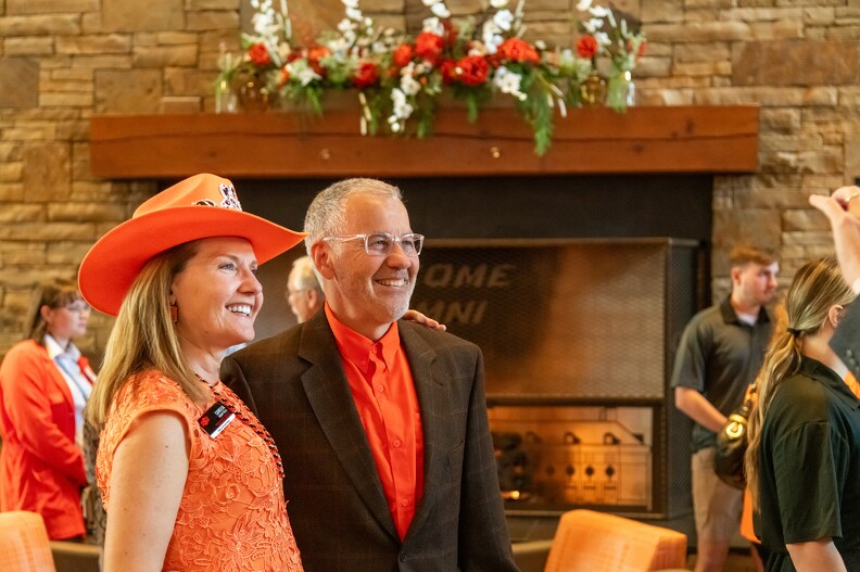 Camelia Knapp and Bart Gaskills visiting before Banquet. Camelia Knapp and Bart Gaskills visiting before Banquet.