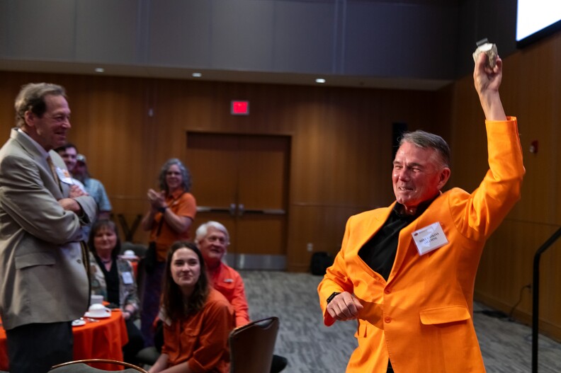 Mike Gaskins won a mineral through a drawing Mike Gaskins won a mineral through a drawing.