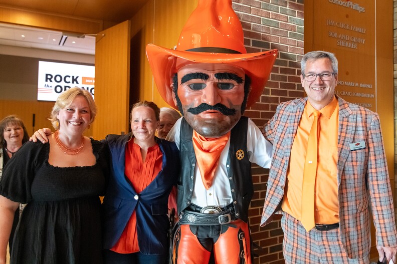 Martha Halihan, Sabrina Beckman, Pistol Pete and Todd Halihan pose for a picture. Martha Halihan, Sabrina Beckman, Pistol Pete and Todd Halihan pose for a picture.