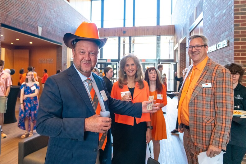 Mike Thornhill, Rosemarie Strong and Todd Halihan joking around. Mike Thornhill, Rosemarie Strong and Todd Hailhan joking around.