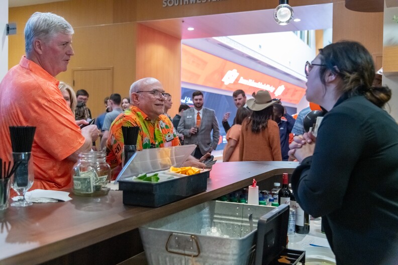Jack Pashin and Lawrence Walker getting ready to try the specialty drink Jack Pashin and Lawrence Walker getting ready to try the specialty drink.
