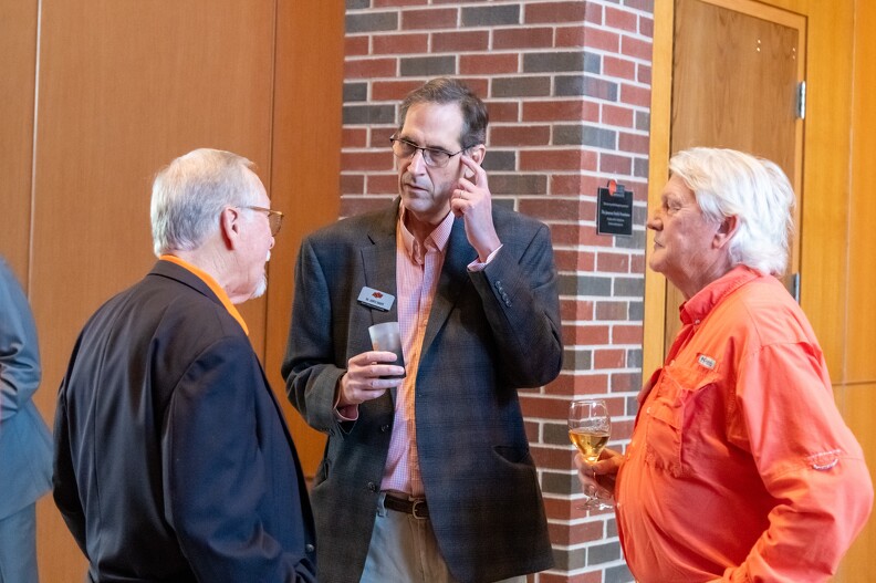Lanny Holman, James Knapp and Terry Hollera in a deep conversation together Lanny Holman, James Knapp and Terry Hollera in a deep conversation together.