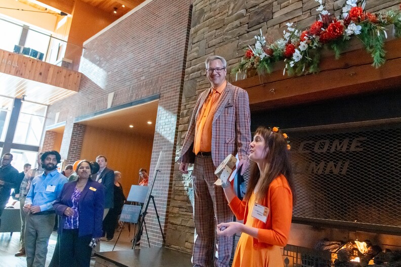 Todd Halihan and Lauren Haygood making annoucements Todd Halihan and Lauren Haygood making annoucements.