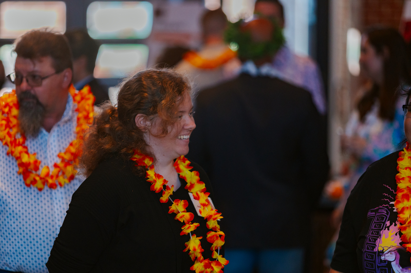 Amanda Harding visiting at the banquet. Amanda Harding visiting at the banquet.