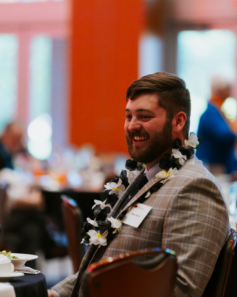Blake Kirby enjoying company while getting ready for the program to start Blake Kirby enjoying company while getting ready for the program to start.