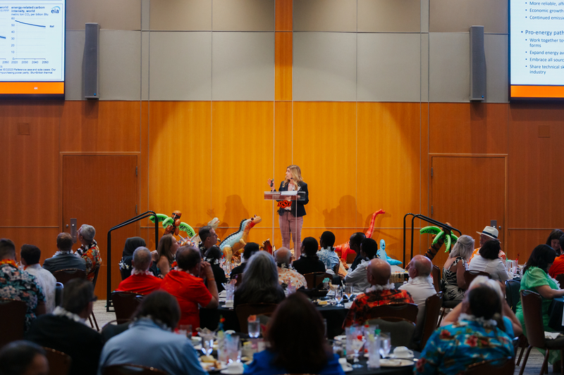Keynote speaker Miranda Childress giving her talk. Keynote speaker Miranda Childress giving her talk.