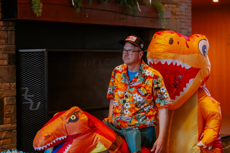 Todd Halihan and Sabrina Beckmann showing off the 1st and 2nd place costumes. Todd Halihan and Sabrina Beckmann showing off the 1st and 2nd place costumes.