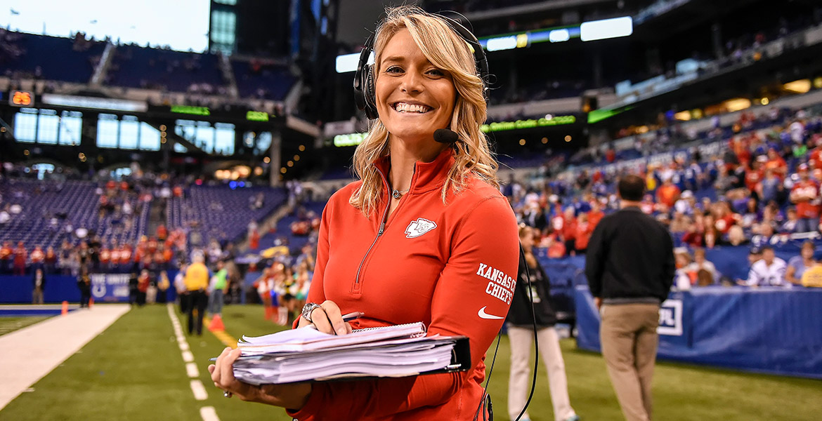 Photo of Dani on the football sideline Photo of Dani on the football sideline