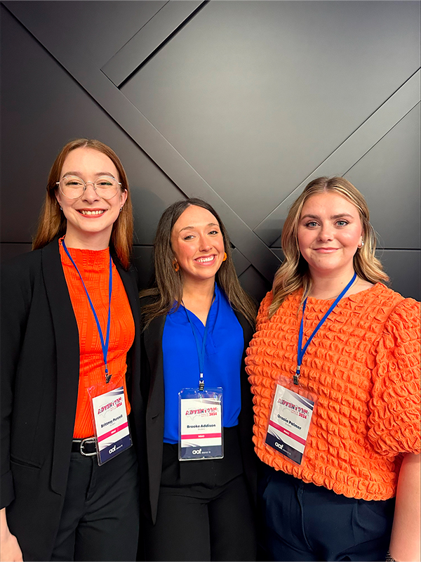 NSAC Team members Brittney Purcell, Brooke Addison, and Gracie Palmer