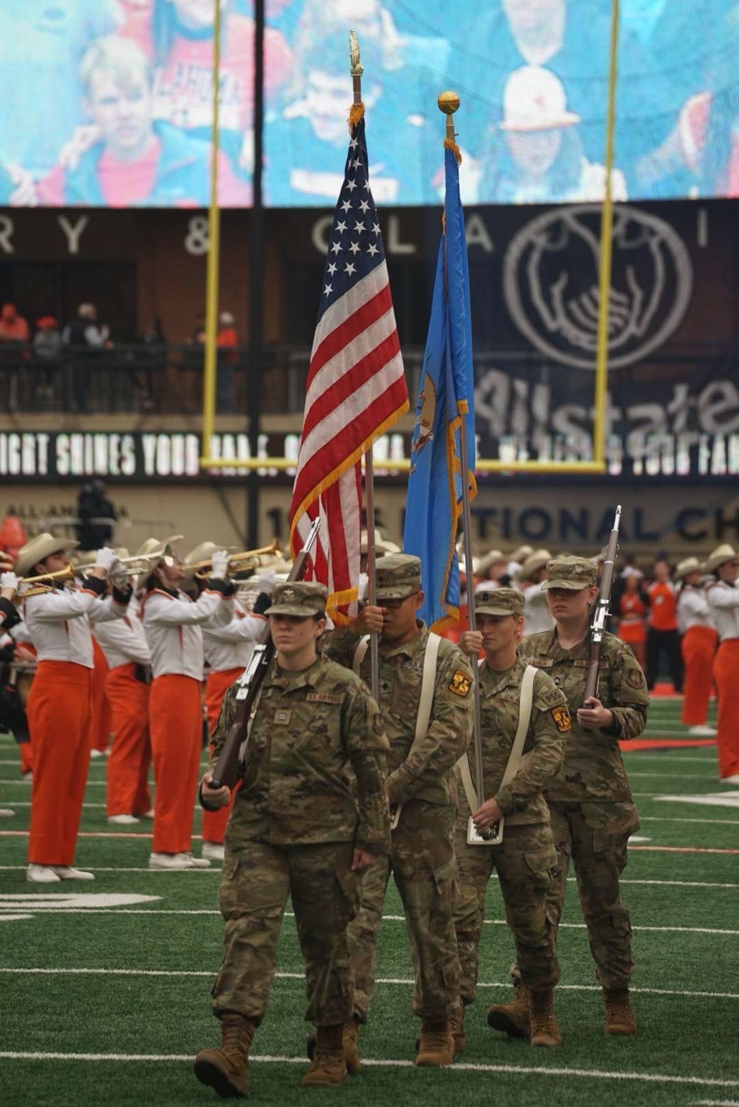 color guard at a football game