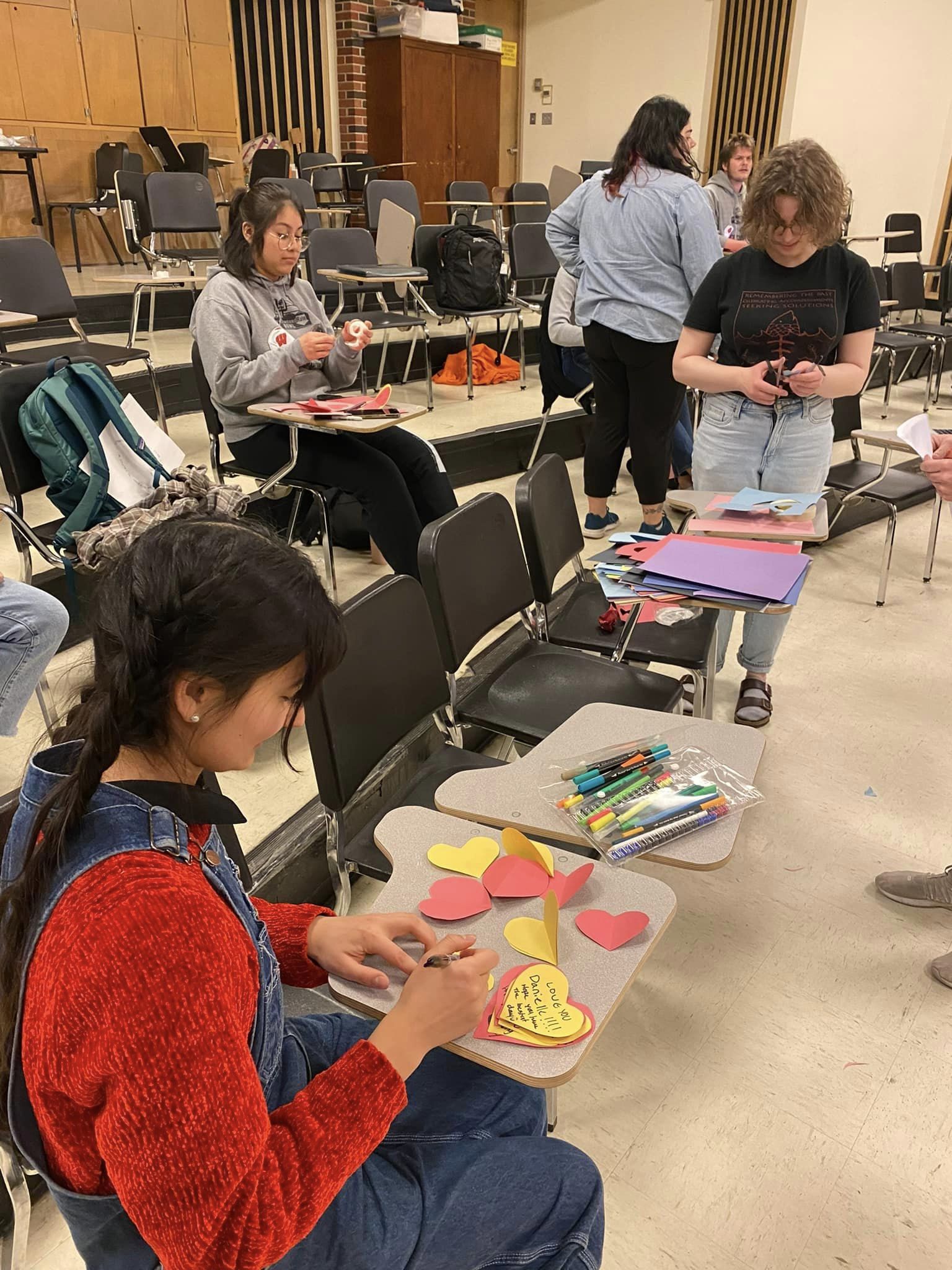 NAfME members making Valentine's for GSM faculty & staff