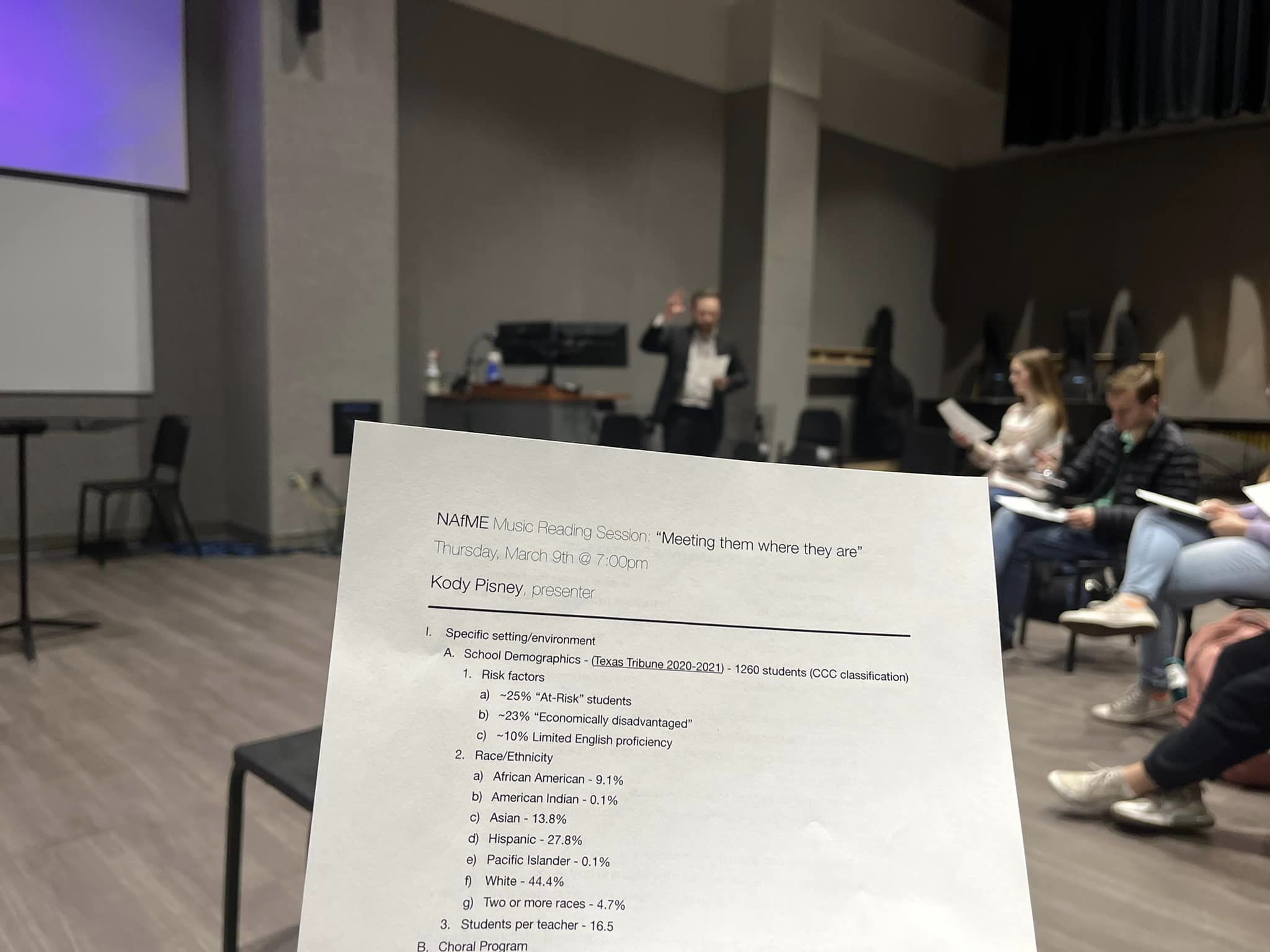 NAfME elementary and choral reading sessions