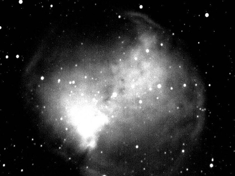 The Planetary Nebula Messier 27 imaged through a blue filter.