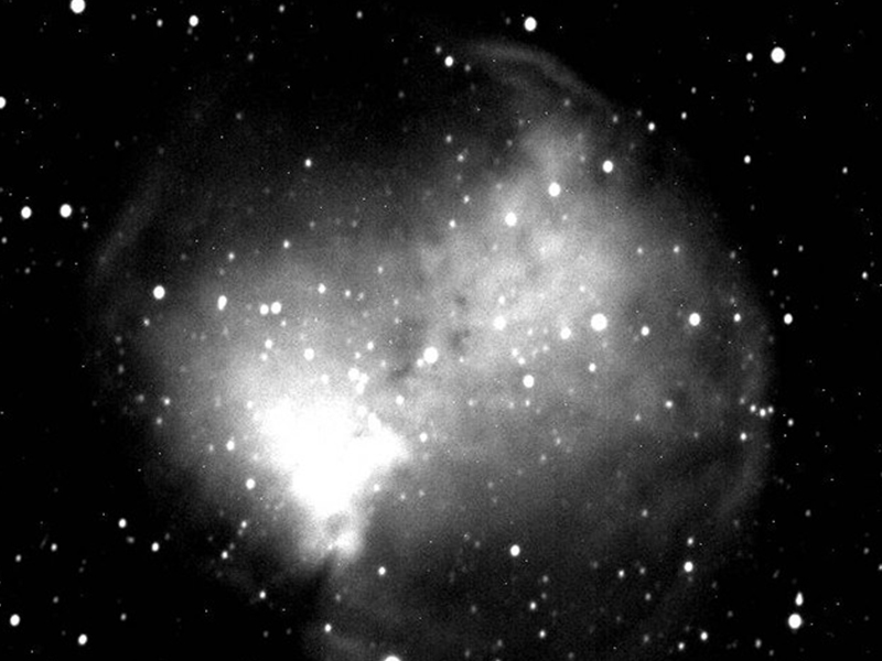 The Planetary Nebula Messier 27 imaged through a green filter.