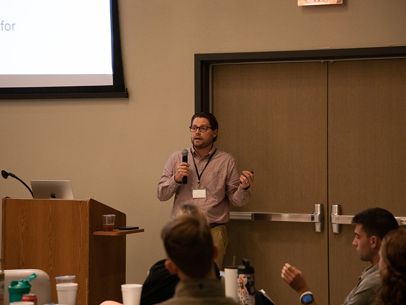 Joshua Jansa speaking at the Rural Renewal Symposium.