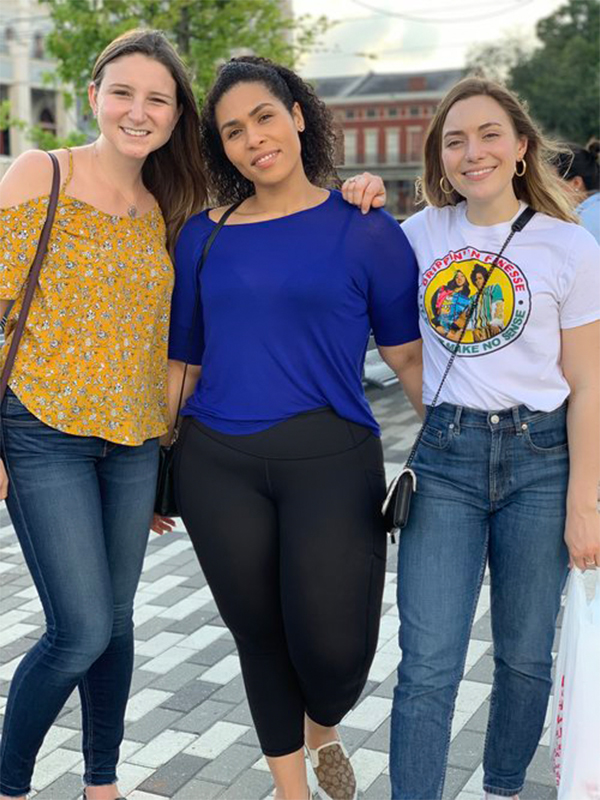 Three female students smiling at camera at the Society of Pediatric Psychology Annual Conference