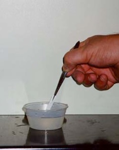 Applying US using filter paper.