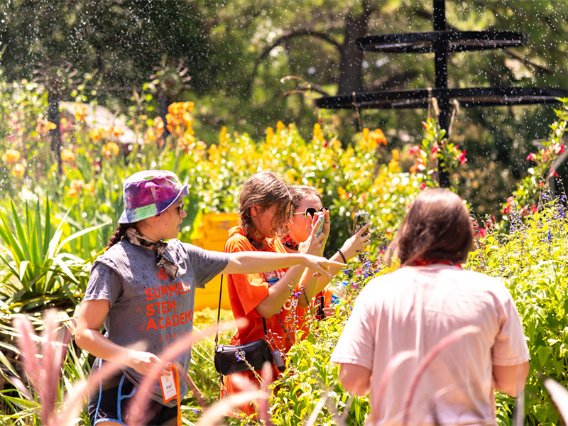 CAS Summer STEM Academy Students Touring the Stillwater Botanic Garden