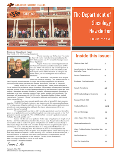 blurred cover of the 2020 newsletter