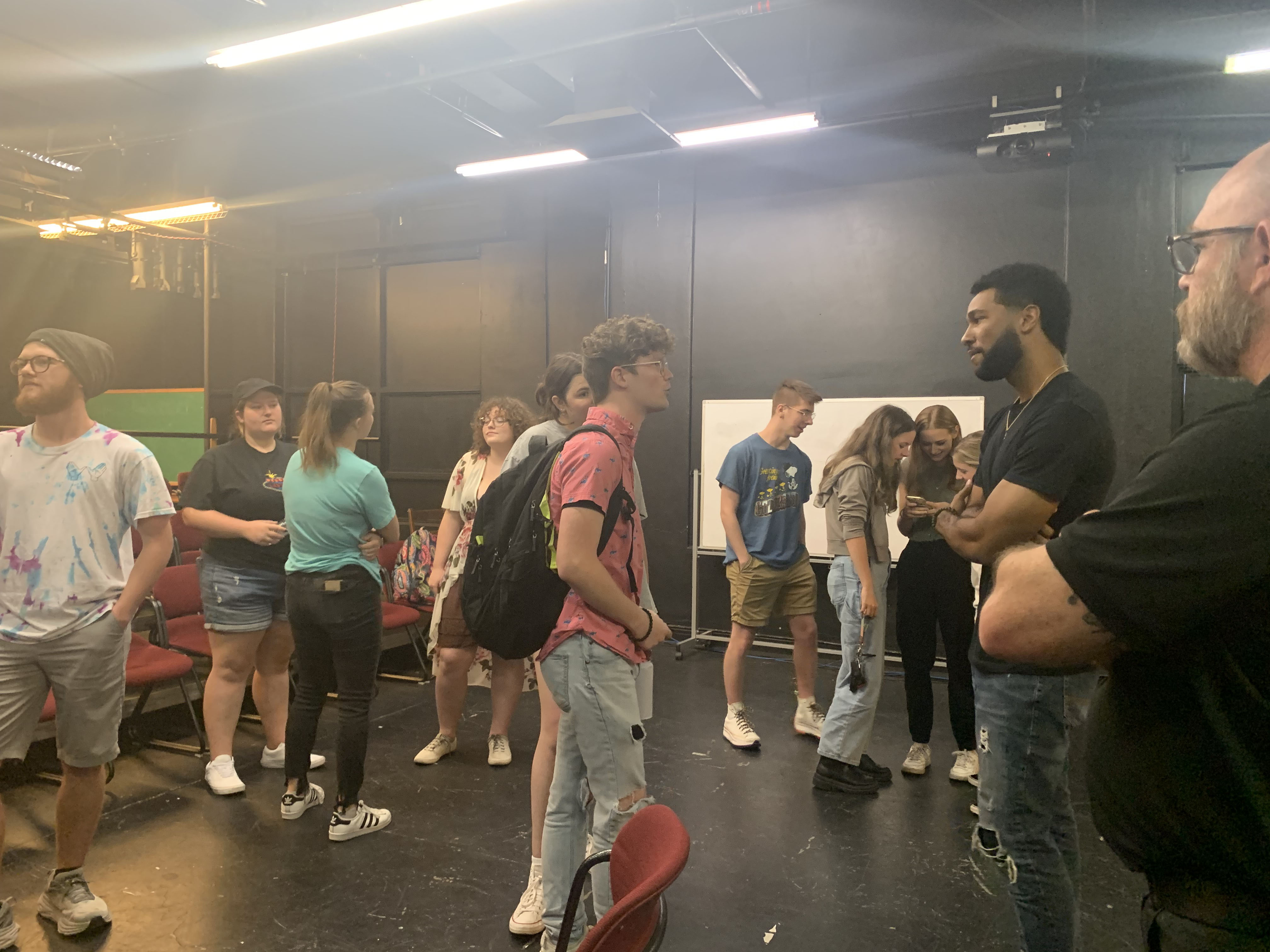 Theatre Alumni Anthony Hill visits with Theatre Students
