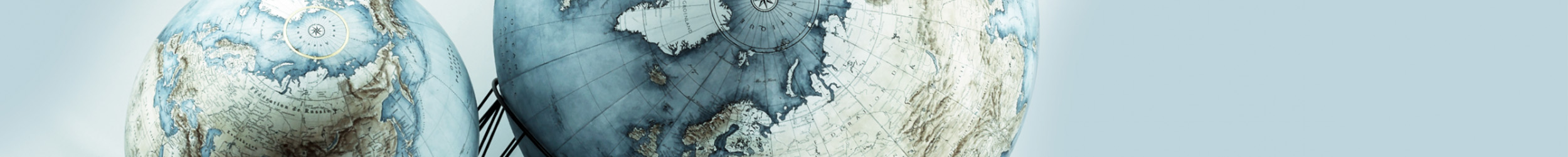 Geography globe displaying countries, continents, and major bodies of water.