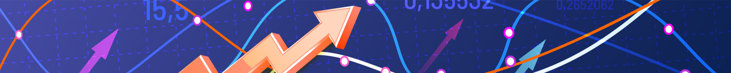 Vector candlestick stock‑market graph with bars on a light grid background.